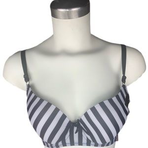 White & Black Stripe Lukasi Bra